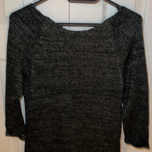 Reitmans metallic charcoal long sleeve  sweater blouse Sz SP - Picture 12 of 12